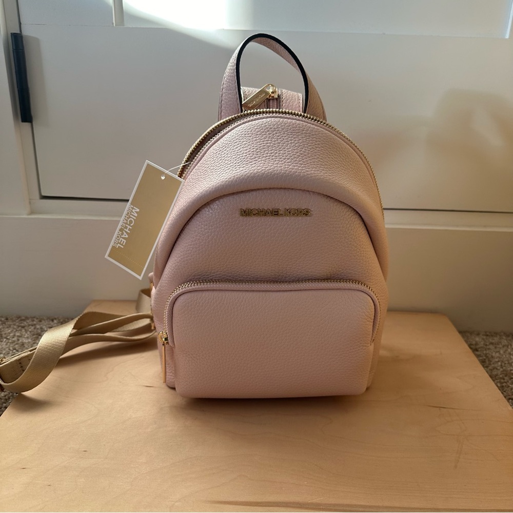 Michael Kors Erin Small Convertible Backpack Crossbody Leather Powder Blush NEW